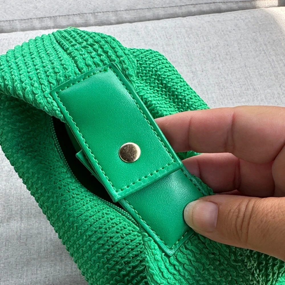 kate spade green woven cosmetic pouch
